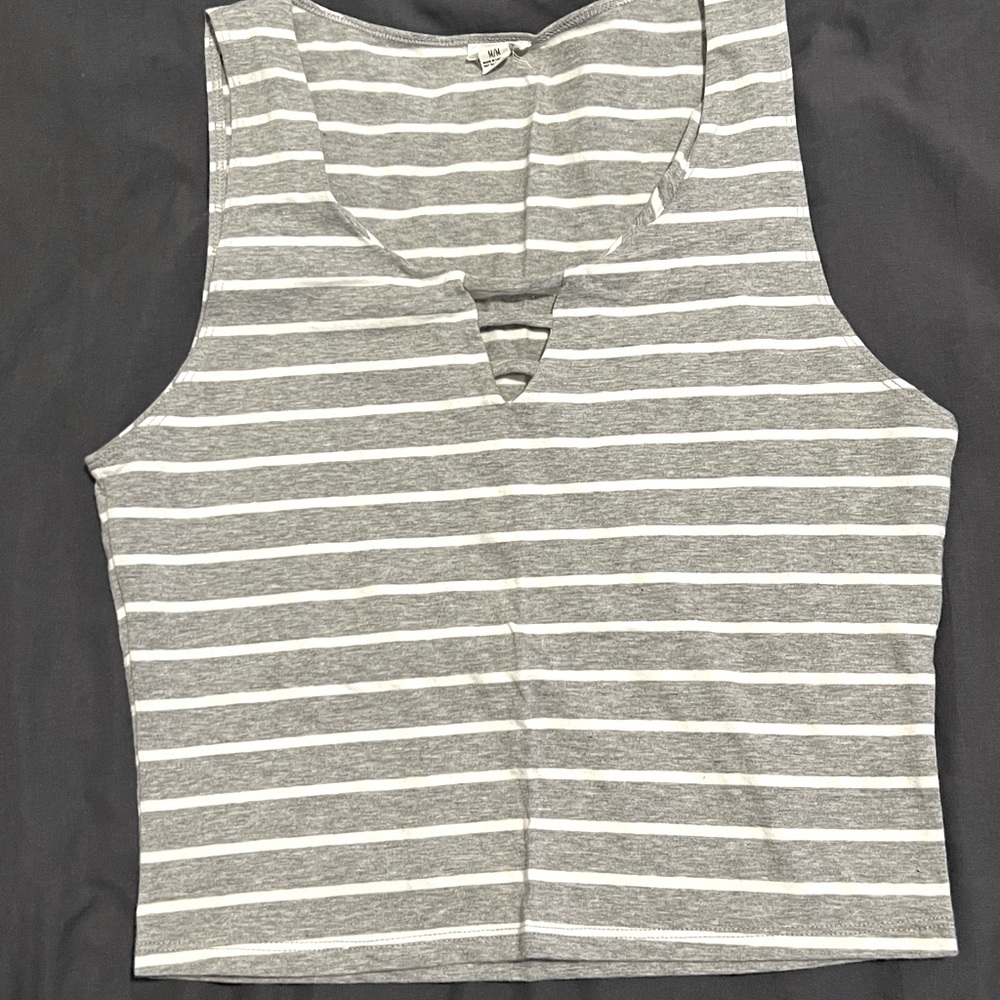 Sleeveless striped crop top